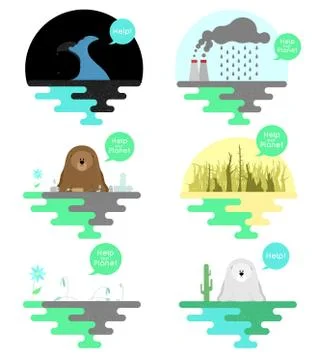 Illustration on the theme of global warming. Stock Illustration