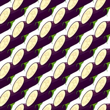 Illustration on theme of pattern eggplant, vegetable aubergine for seal Stock Illustration