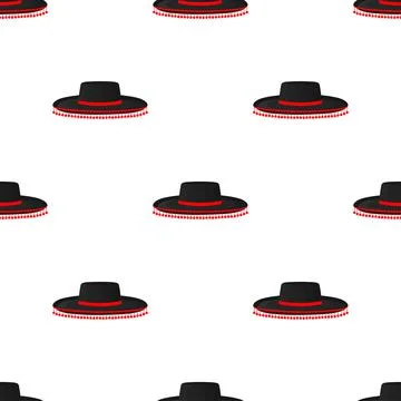 Illustration on theme pattern mexican hats sombrero Stock Illustration
