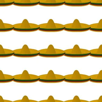 Illustration on theme pattern mexican hats sombrero Stock Illustration