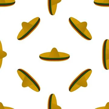 Illustration on theme pattern mexican hats sombrero Stock Illustration