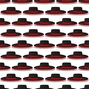 Illustration on theme pattern mexican hats sombrero Stock Illustration