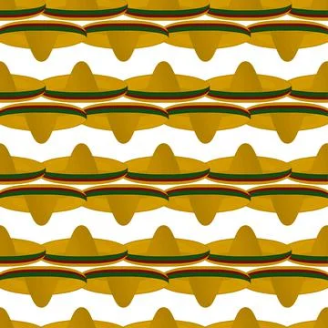Illustration on theme pattern mexican hats sombrero Stock Illustration