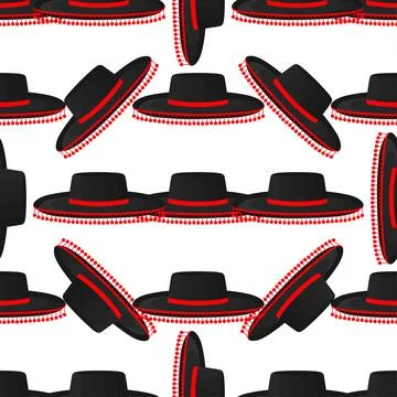 Illustration on theme pattern mexican hats sombrero Stock Illustration