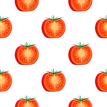 Illustration on theme of pattern red tomato, vegetable ketchup for seal Stock Illustration