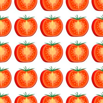 Illustration on theme of pattern red tomato, vegetable ketchup for seal Illustrazione stock