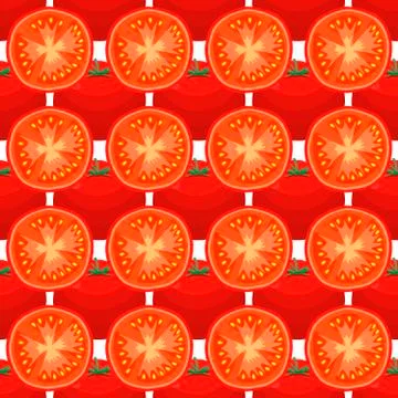 Illustration on theme of pattern red tomato, vegetable ketchup for seal Stock Illustration
