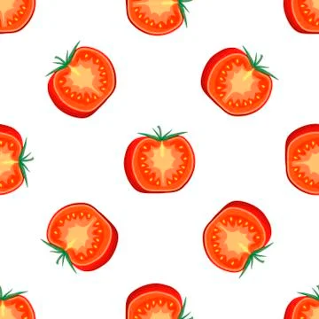 Illustration on theme of pattern red tomato, vegetable ketchup for seal Stock Illustration