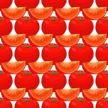 Illustration on theme of pattern red tomato, vegetable ketchup for seal Stock Illustration