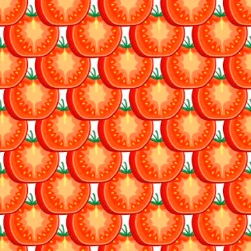 Illustration on theme of pattern red tomato, vegetable ketchup for seal Stock Illustration