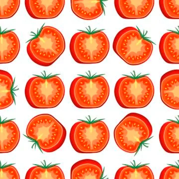 Illustration on theme of pattern red tomato, vegetable ketchup for seal Stock Illustration