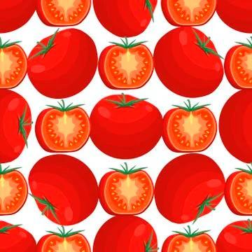Illustration on theme of pattern red tomato, vegetable ketchup for seal Stock Illustration