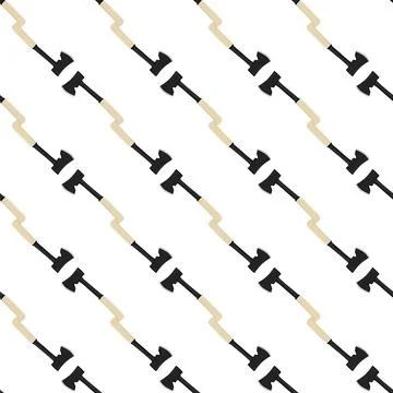 Illustration on theme pattern steel axes with wooden handle Stock Illustration