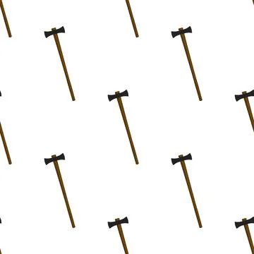 Illustration on theme pattern steel axes with wooden handle Stock Illustration