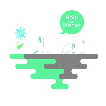 Illustration on the theme of pollution of the planet. Vector Stock Illustration