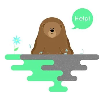 Illustration on the theme of pollution of the planet. Vector. Ilustración de archivo