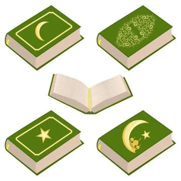 Illustration on theme set different types books Ilustração Stock