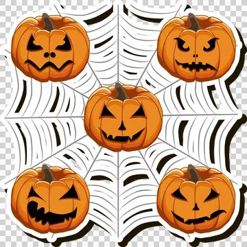 Illustration on theme sticker for celebration holiday Halloween with orange.. Stock Photos