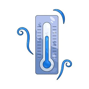 Illustration of thermometer showing cold temperature 스톡 일러스트