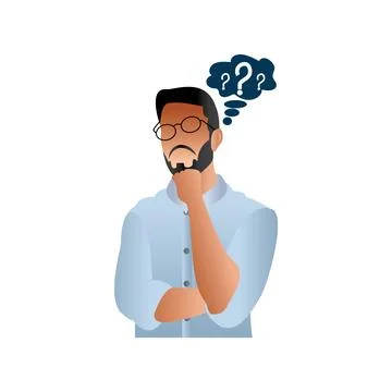 Illustration of thinking man vector design on a white background Stockillustratie