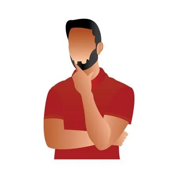 Illustration of thinking man vector design on a white background Illustrazione stock