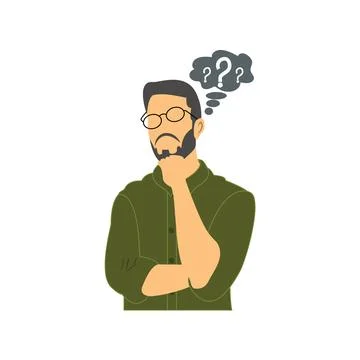 Illustration of thinking man vector design on a white background Stock Illustration