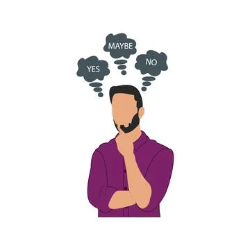 Illustration of thinking man vector design on a white background Illustrazione stock