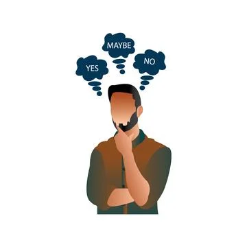 Illustration of thinking man vector design on a white background イラスト素材