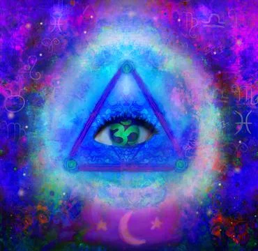 Illustration of a third eye mystical sign Stock Illustration