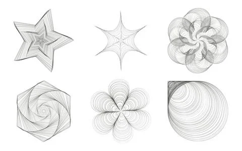 Illustration of three-dimensional objects. Line shapes. Abstract shapes for the Stock Illustration