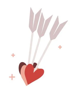 Illustration of three multicolored arrows great for Valentine's Day, March 8 Stock Illustration