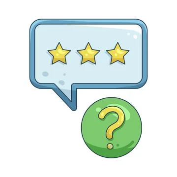 Illustration of three-star rating with a question mark Stock Illustration