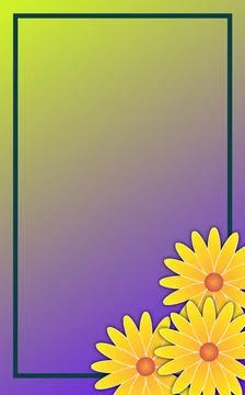Illustration of three yellow daisies on a gradient background Stock Illustration