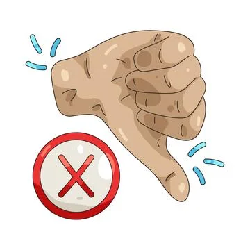 Illustration of thumbs down Stock Illustration