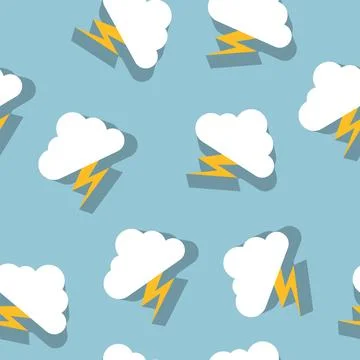 Illustration of thunderstorm and cloud pattern. イラスト素材
