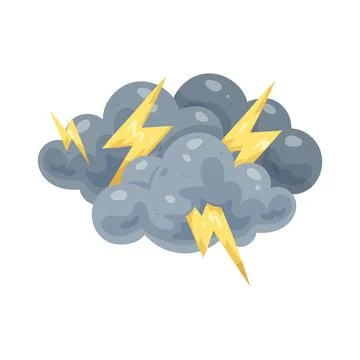 Illustration of thunderstorm cloud 스톡 일러스트