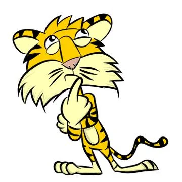 Illustration of tiger be thinking - Vector illustration Stock Illustration