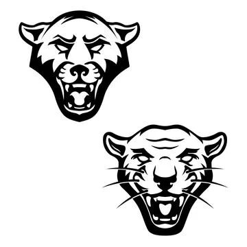 Illustration of tiger head on white background. Design element for logo, la.. Illustrazione stock