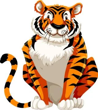 Illustration of tiger, with white background vector-eps Stock Illustration