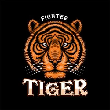 Illustration of a tiger's face. Stock Illustration
