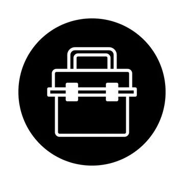 Illustration of a toolbox icon on a black background perfect for constructi.. Illustration