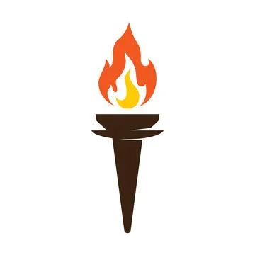 Illustration of torch fire icon Illustration