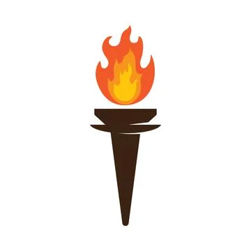 Illustration of torch fire icon 스톡 일러스트