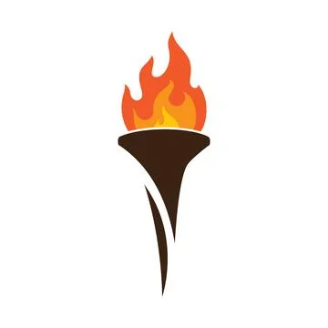 Illustration of torch fire icon 스톡 일러스트