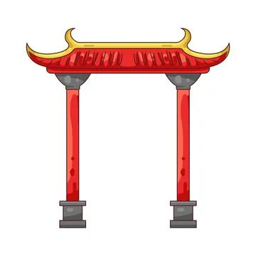 Illustration of torii gate Stock Illustration