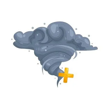 Illustration of Tornado with plus sign 스톡 일러스트
