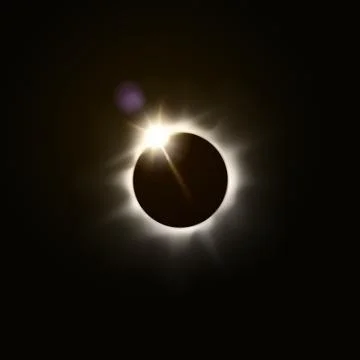 Illustration of a total solar eclipse against a dark background 스톡 일러스트