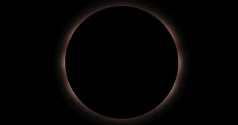 Illustration of a total solar eclipse on a black background Stock Illustration