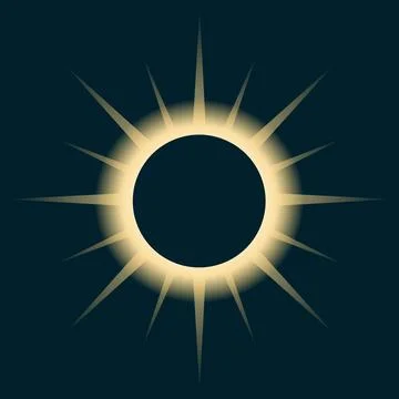 Illustration of total solar eclipse Stock Illustration