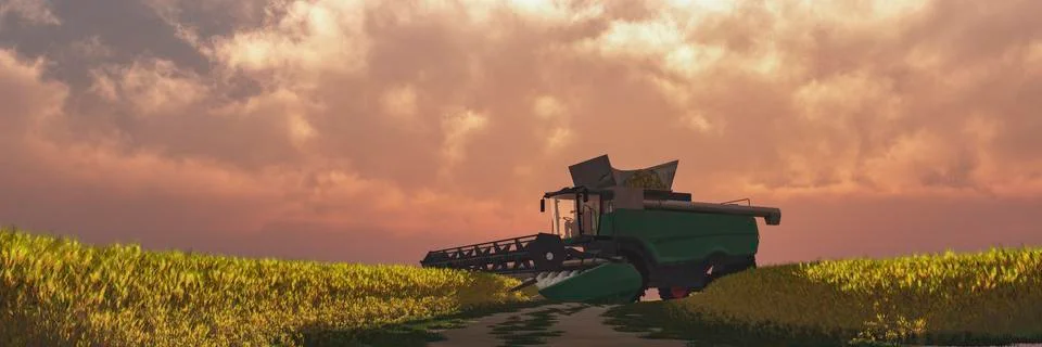 Illustration of a tractor circulating Stock Illustration